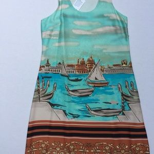 New Aqua Summer Dress With Boats
